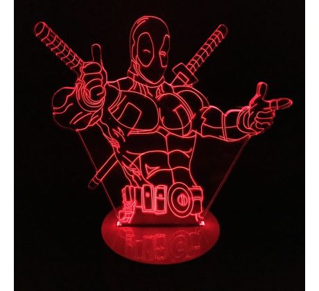 Beling 3D lampa, Deadpool, 7 farebná S70 