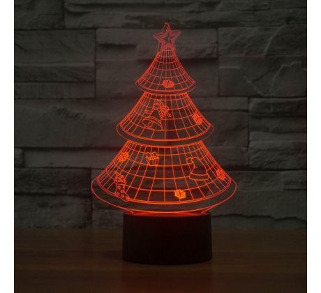 Beling 3D lampa, Vianočný strom, 7 farebná S66 