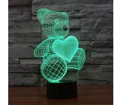 Beling 3D lampa, Macík Ted, 7 farebná S55 