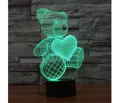 Beling 3D lampa, Macík Ted, 7 farebná S55