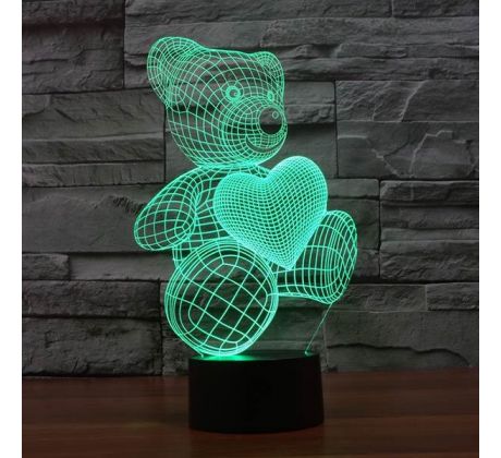 Beling 3D lampa, Macík Ted, 7 farebná S55 