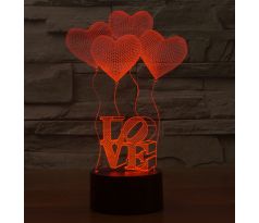 Beling 3D lampa, Love, 7 farebná S54 