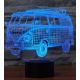 Beling 3D detská LED lampa, Volkswagen old van, nočné svetlo pre deti, 16 farieb S34 