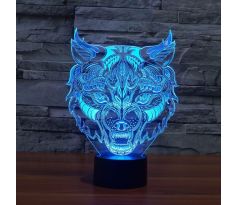 Beling 3D lampa, Vlk, 7 farebná S32