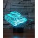 Beling 3D detská LED lampa, Tank, nočné svetlo pre deti, 16 farieb S30 