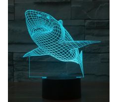 Beling 3D lampa, Žralok, 7 farebná S28 