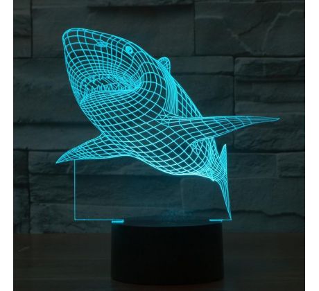 Beling 3D lampa, Žralok, 7 farebná S28 