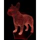 Beling 3D detská LED lampa, Francúzsky bull dog, nočné svetlo pre deti, 16 farieb S22