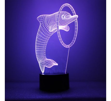 Beling 3D lampa, Delfín, 7 farebná S17