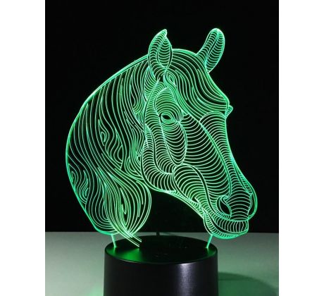 Beling 3D lampa, Hlava koňa 2, 7 farebná S425