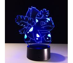 Beling 3D lampa,Bulbasaur 2, 7 farebná S474