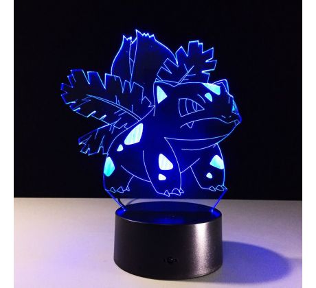 Beling 3D lampa,Bulbasaur 2, 7 farebná S474