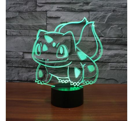 Beling 3D lampa,Bulbasaur , 7 farebná S475