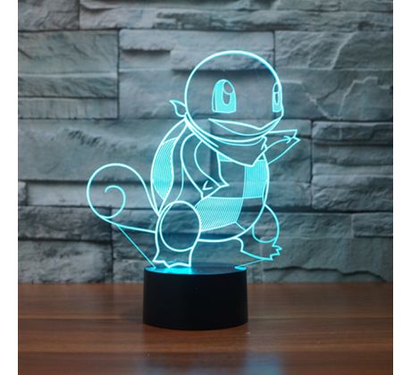 Beling 3D lampa,Squirtle, 7 farebná S484