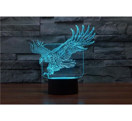 Beling 3D lampa, Eagles, 7 farebná S491