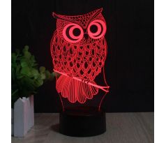 Beling Detská lampa, Sova, 7 farebná QS241
