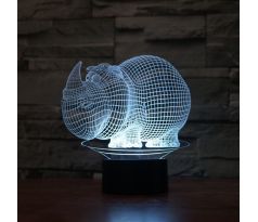 Beling Detská lampa, Nosorožec, 7 farebná QS397
