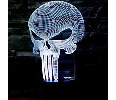 Beling Detská lampa, Punisher-lebka, 7 farebná QS299
