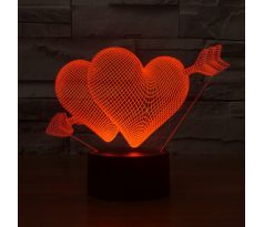 Beling Detská lampa, Prepichnuté srdcia, 7 farebná QS368