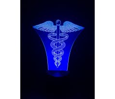 Beling Detská lampa, Caduceus medical symbol, 7 farebná QS251 