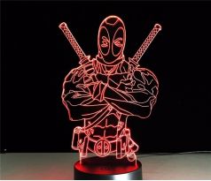 Beling 3D lampa, Deadpool 2, 7 farebná S493