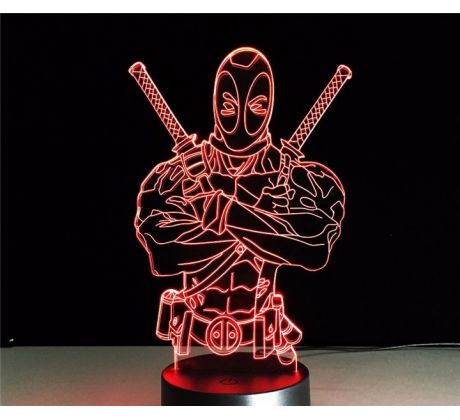 Beling 3D lampa, Deadpool 2, 7 farebná S493