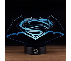 Beling 3D lampa, Batnam vs Superman logo , 7 farebná S498