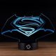 Beling 3D lampa, Batnam vs Superman logo , 7 farebná S498