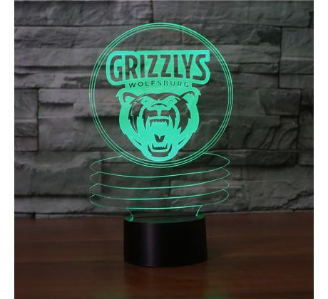 Beling 3D lampa, Grizzlys Wolfsburg , 16  barevná S16S1