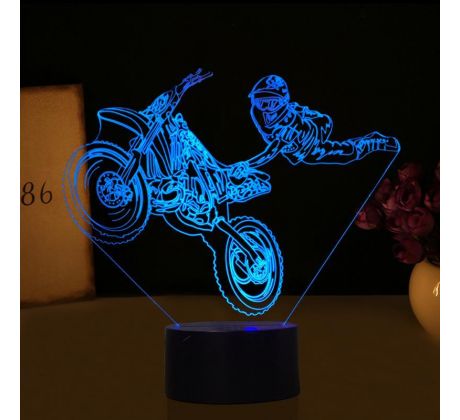 Beling 3D lampa, Lietajúci motokrosový jazdec , 7 farebná DAPDS13