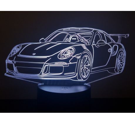Beling 3D lampa,Porsche 911 GT3 RS, 7 farebná DA1JTFDFV2