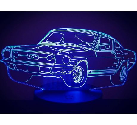 Beling 3D lampa,Ford Mustang , 7 farebná DFJE58