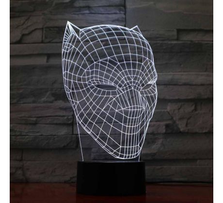 Beling 3D lampa, Čierny panter Maska 3, 7 farebná S492DD