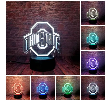 Beling 3D lampa, 3D lampa Ohio State , 7 farebná SC0354F