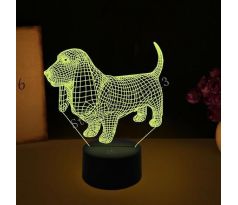 Beling 3D lampa,poľovnícky pes , 7 farebná SQWASTA