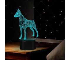 Beling 3D lampa, Doberman, 7 farebná S421S25SA