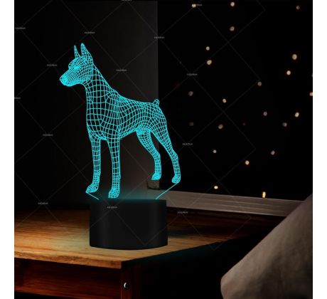 Beling 3D lampa, Doberman, 7 farebná S421S25SA