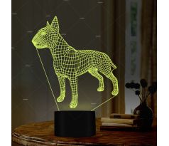 Beling 3D lampa, bull terrier, 7 farebná S421S25