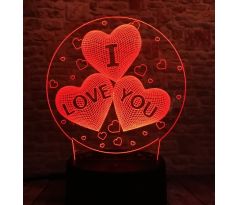 Beling 3D lampa, Milujem Ťa, 7 farebná S367