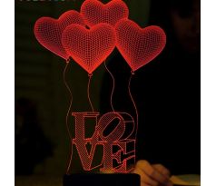 Beling 3D lampa, Love, 7 farebná S370