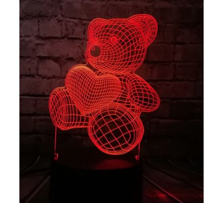 Beling 3D lampa, Macík Ted, 7 farebná S369