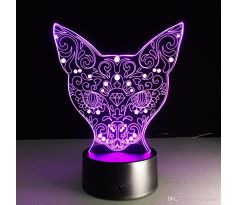 Beling 3D lampa, hlava mačky, 7 farebná 2154S