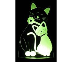 Beling 3D lampa, Dve mačky, 7 farebná SLKUC313