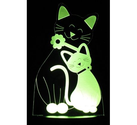 Beling 3D lampa, Dve mačky, 7 farebná SLKUC313