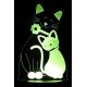 Beling 3D lampa, Dve mačky, 7 farebná SLKUC313