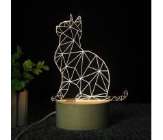 Beling 3D lampa, sediaca mačka, 7 farebná S4Q65