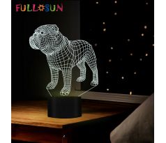 Beling 3D lampa, Anglicky bull dog, 7 farebná S4SA25