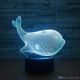 Beling 3D lampa,Veľryba, 7 farebná QS352S