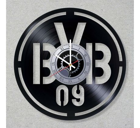Beling vinylové hodiny BVB čierne, GC2D58