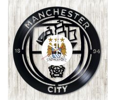 Beling vinylové hodiny Manchester city čierne, GC2WD